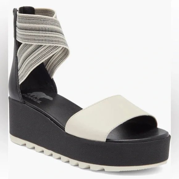 Sorel WOMEN'S CAMERON™ FLATFORM ANKLE STRAP WEDGE SANDAL sz 6.5 - Picture 1 of 13